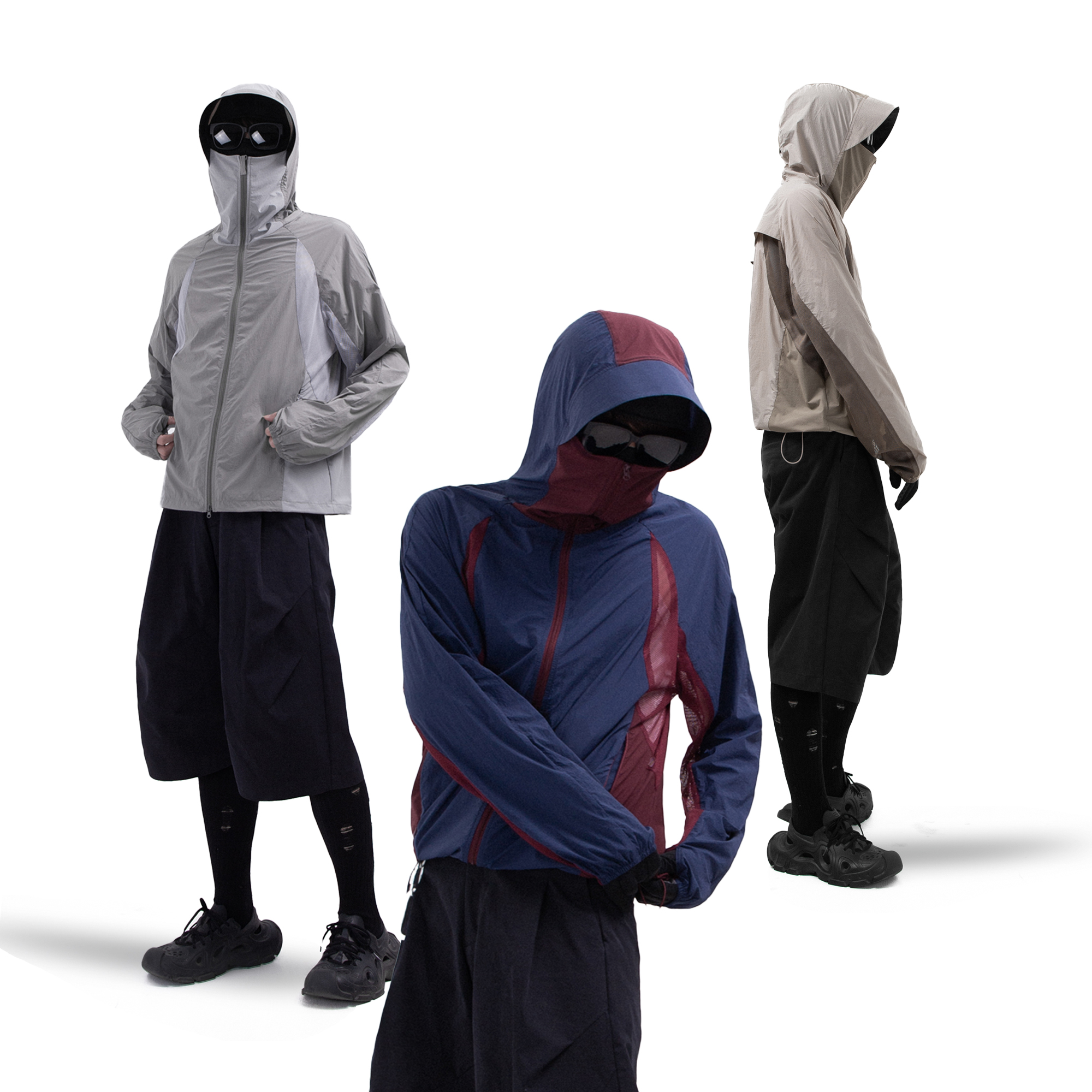 SOUTHFISH 蝉翼防晒衣 网布拼接44g原纱轻薄防紫外线防晒服冰丝