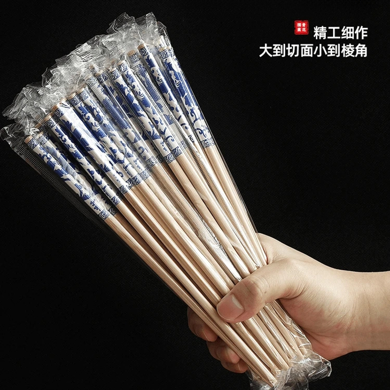 【抢!100根】青花瓷一次性竹筷加粗高档火锅酒店细腻光滑楠竹筷子