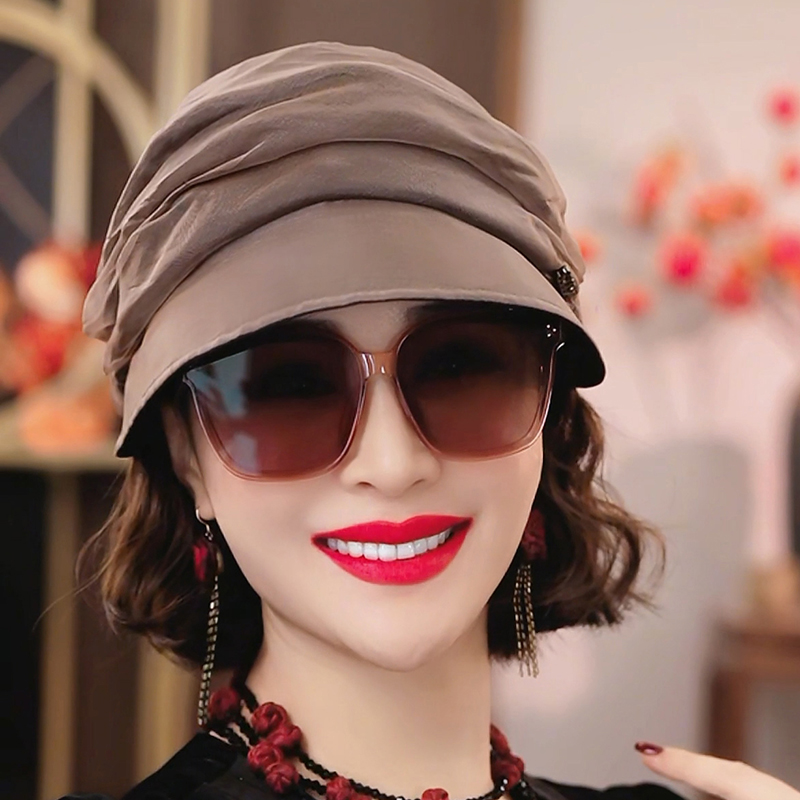 【桑蚕丝鸭舌帽】布塔香云纱重磅真丝桑蚕丝鸭舌帽防晒高级帽子2147