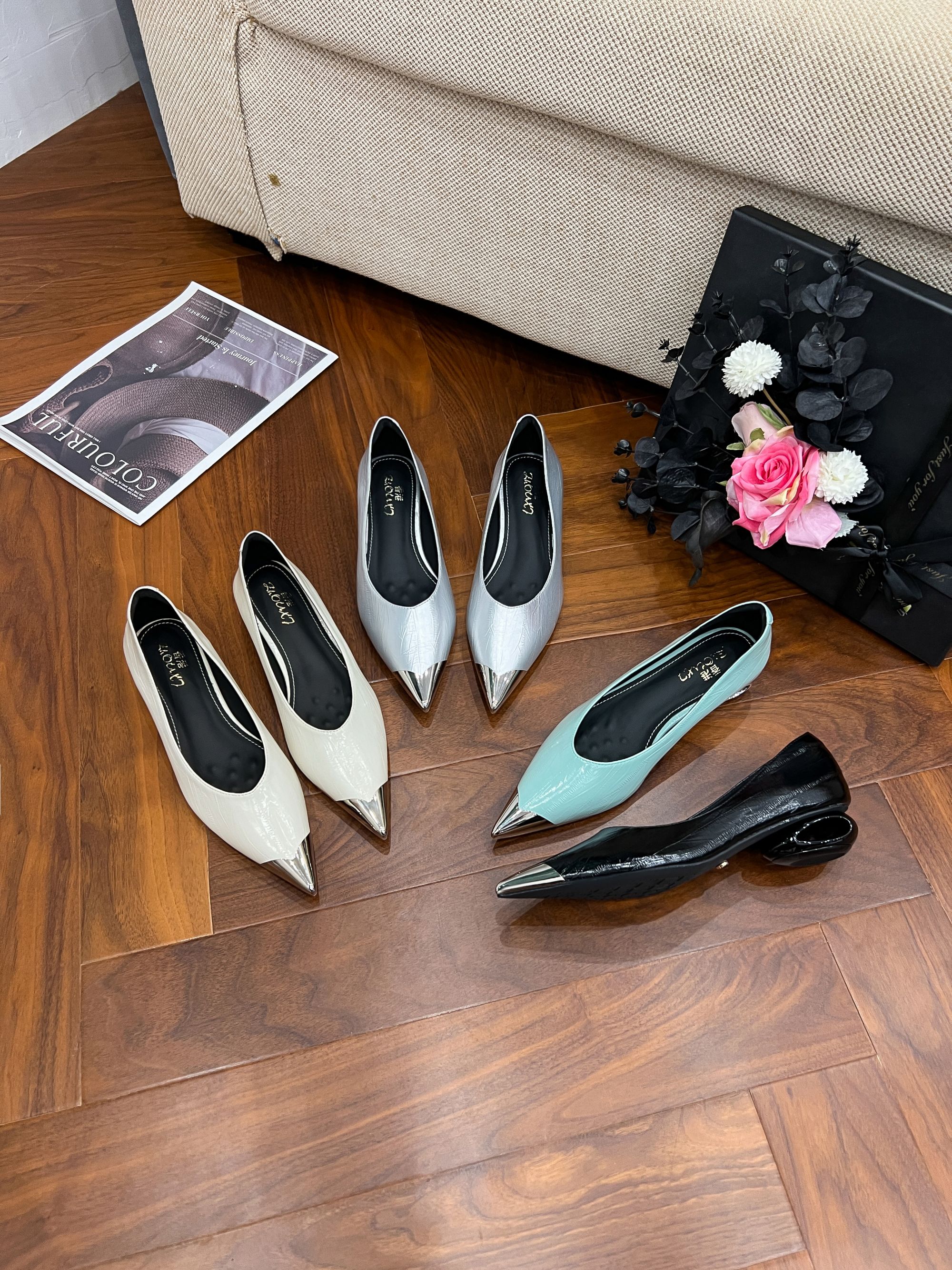 欧若风明星同款内外全真皮牛皮2025爆款高级洋气2025流行浅口女鞋