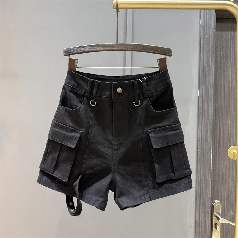 美式复古工装牛仔短裤女2025秋冬季新款辣妹高腰显瘦包臀热裤子潮