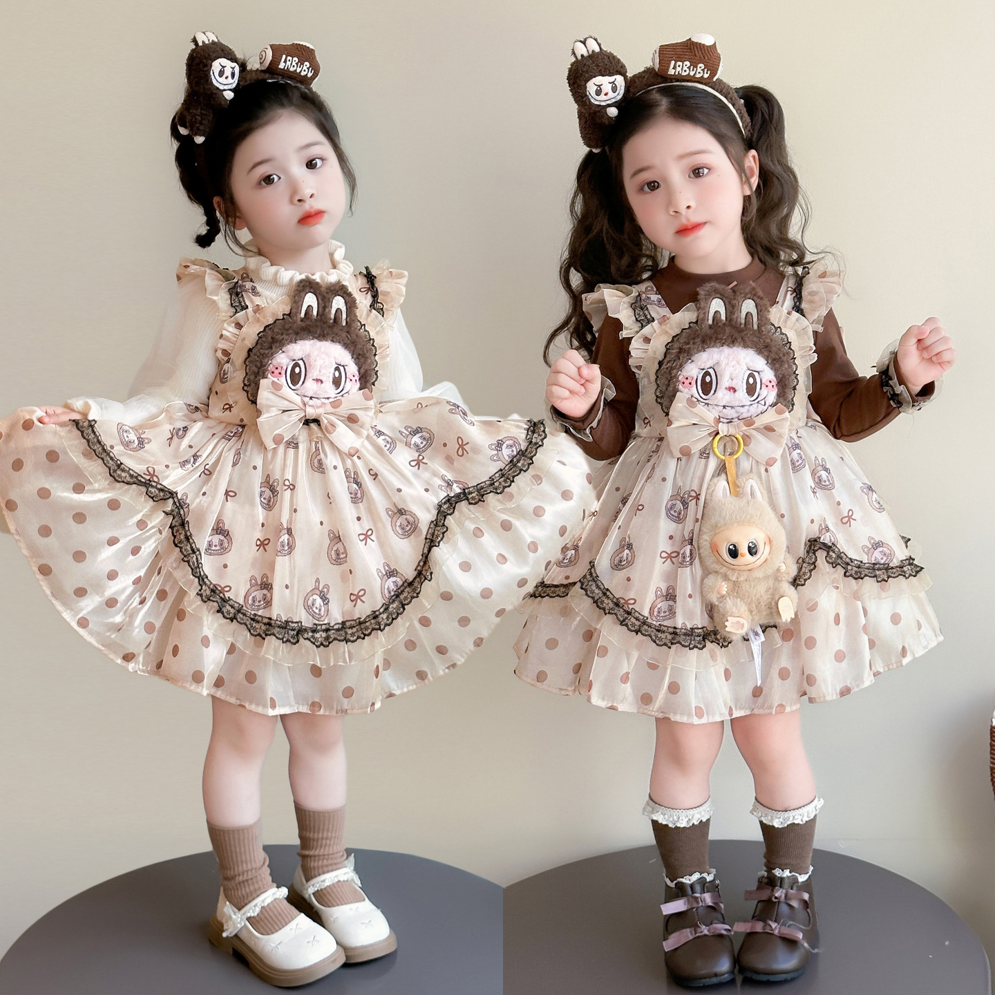 女童拉布布公主裙3-6岁儿童连衣裙子2025新款蓬蓬洋气童装吊带裙