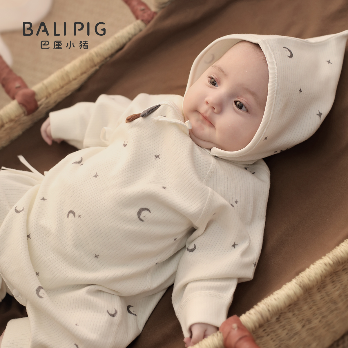 新生儿婴儿衣服秋冬季加厚保暖爬爬服初生儿绑带和尚服宝宝连体衣