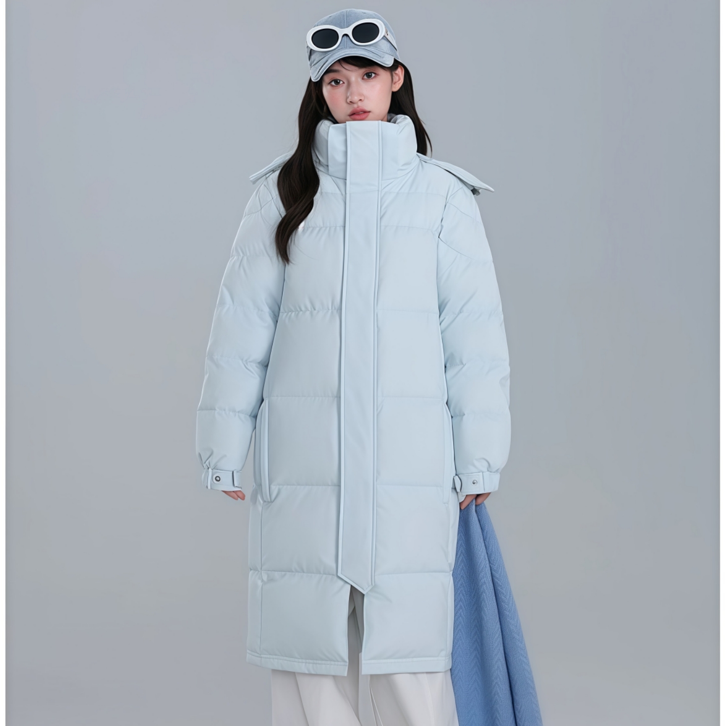 冬季爆款2025新款正品中戏同款高端90白鸭绒长款羽绒服女情侣外套