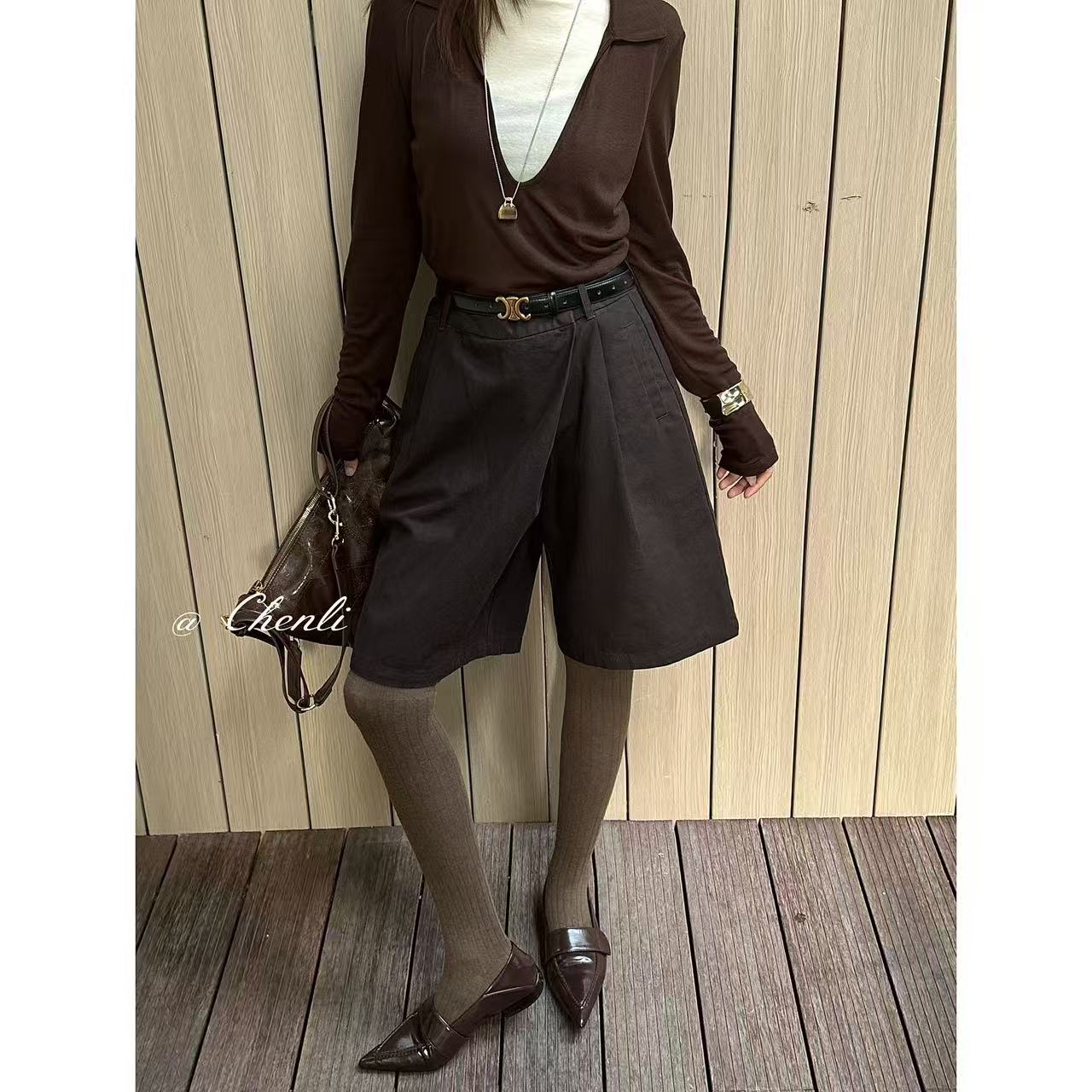 XiANJiE 2025【太妃糖】 秋季设计师定制女款百搭中裤短裤