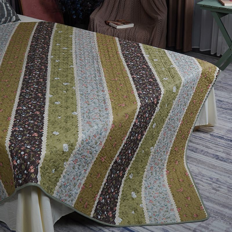 双面可用床盖纯棉绗缝夹棉加厚可机洗防滑防皱隔脏垫透气厚款睡垫