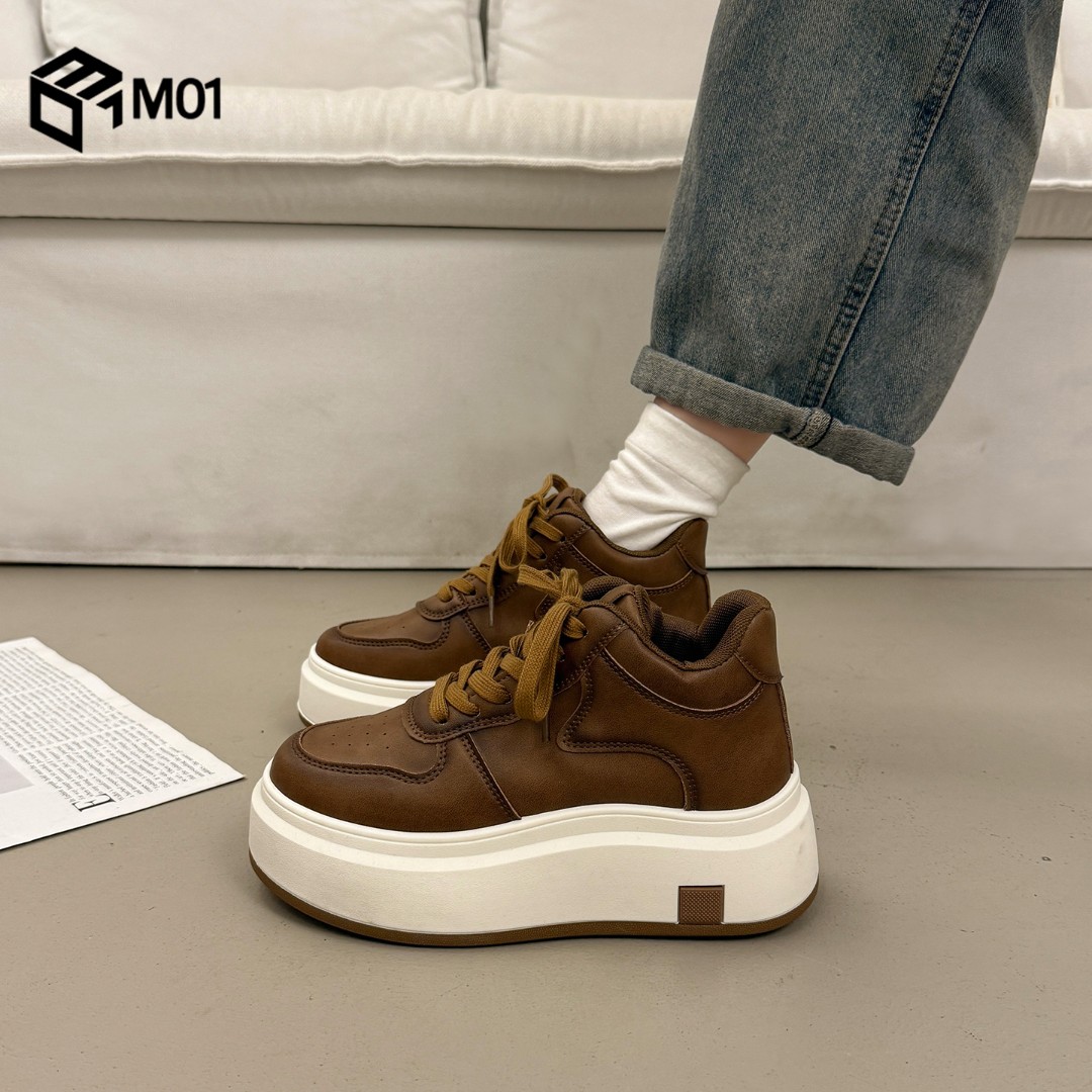 M01爆款厚底加绒高帮鞋女二棉板鞋超火新款秋冬季运动休闲小白鞋