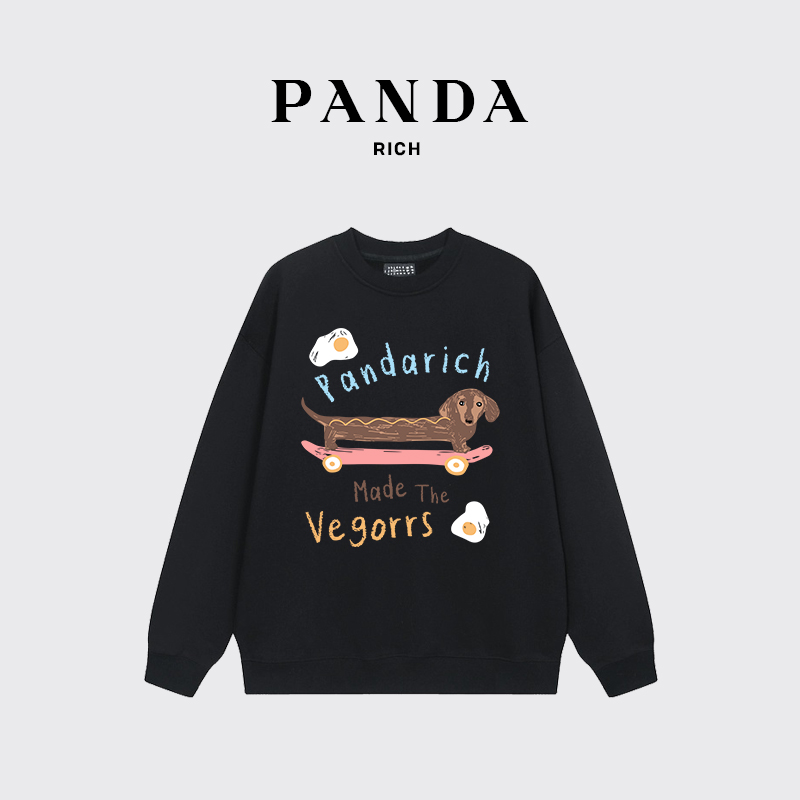 PANDARICH重磅纯棉T恤男女同款短袖宽松情侣休闲t恤白色夏季
