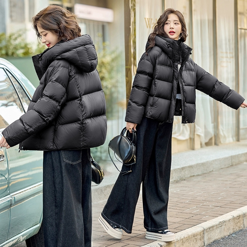 女士棉衣棉袄拉链常规短款连帽保暖韩版时尚宽松加厚秋冬棉服外套