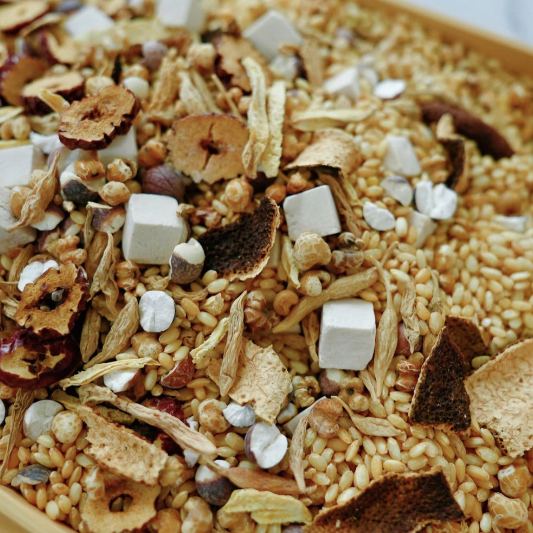 精选新会核心产区干仓陈皮炒米茶