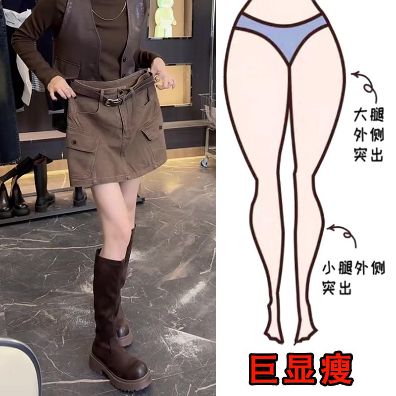 秋季新款大码高腰双兜牛仔半身裙女梨形身材显瘦设计感A字裙短裙