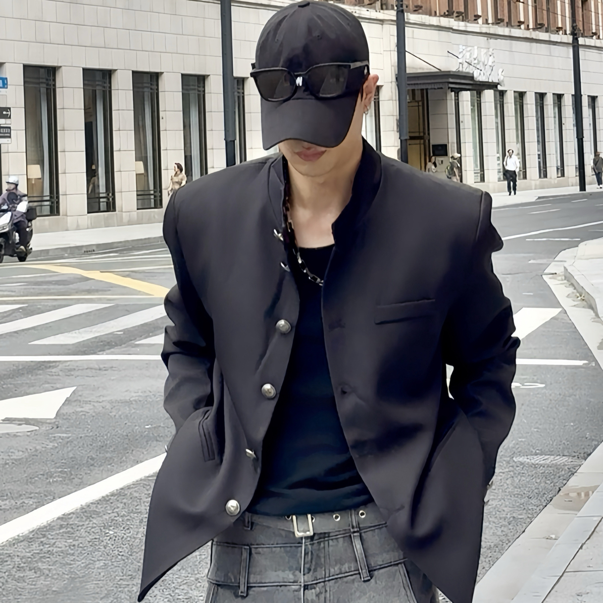 瞎穿的包 秋季新品国风新中式立领西装夹克外套 垫肩设计 微宽松