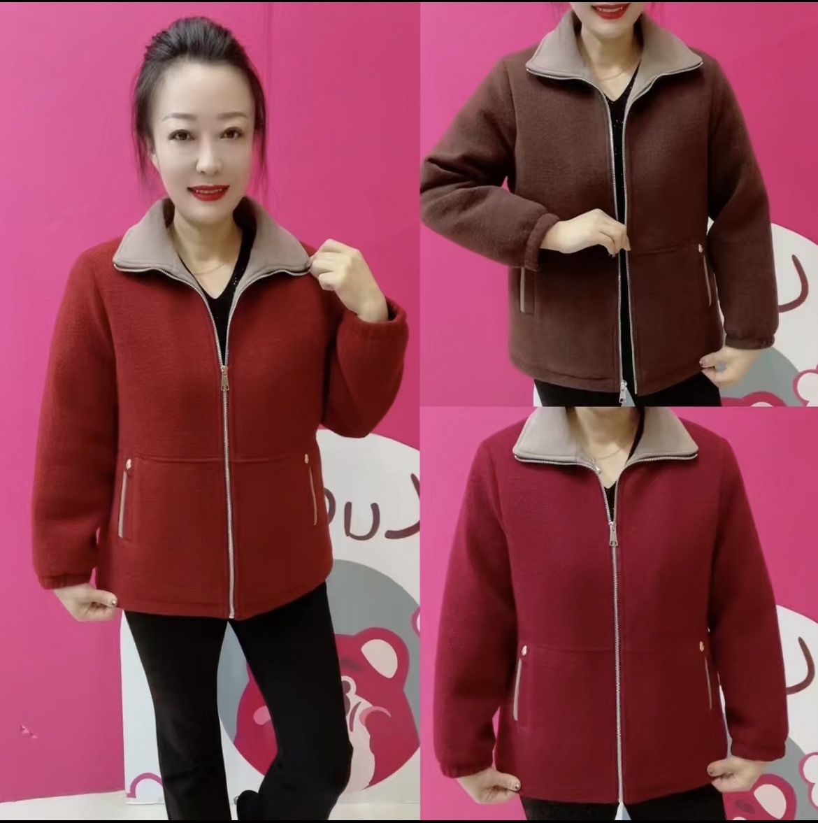 《专柜品质》W冬季气质洋气休闲百搭拉链中老年加绒加厚时尚妈妈装