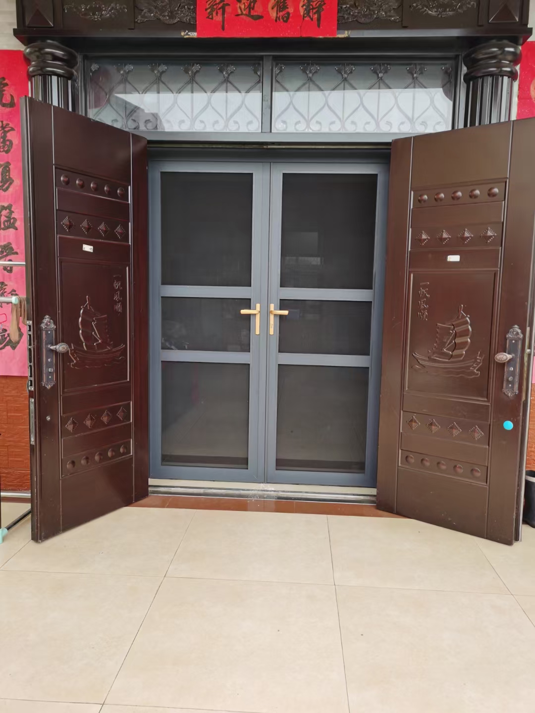 65平开纱门定制金刚网铝合金不锈钢防鼠防蚊