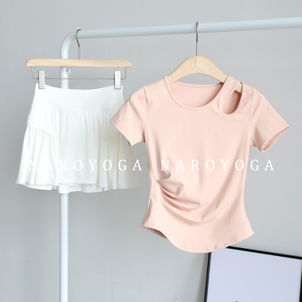 跑步服套装女夏季修身显瘦瑜伽健身服专业速干普拉提运动上衣短裙