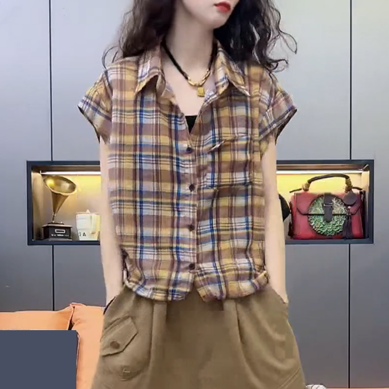 2025夏季新款韩版时尚减龄衬衫女士高级感宽松显瘦百气质百搭上衣