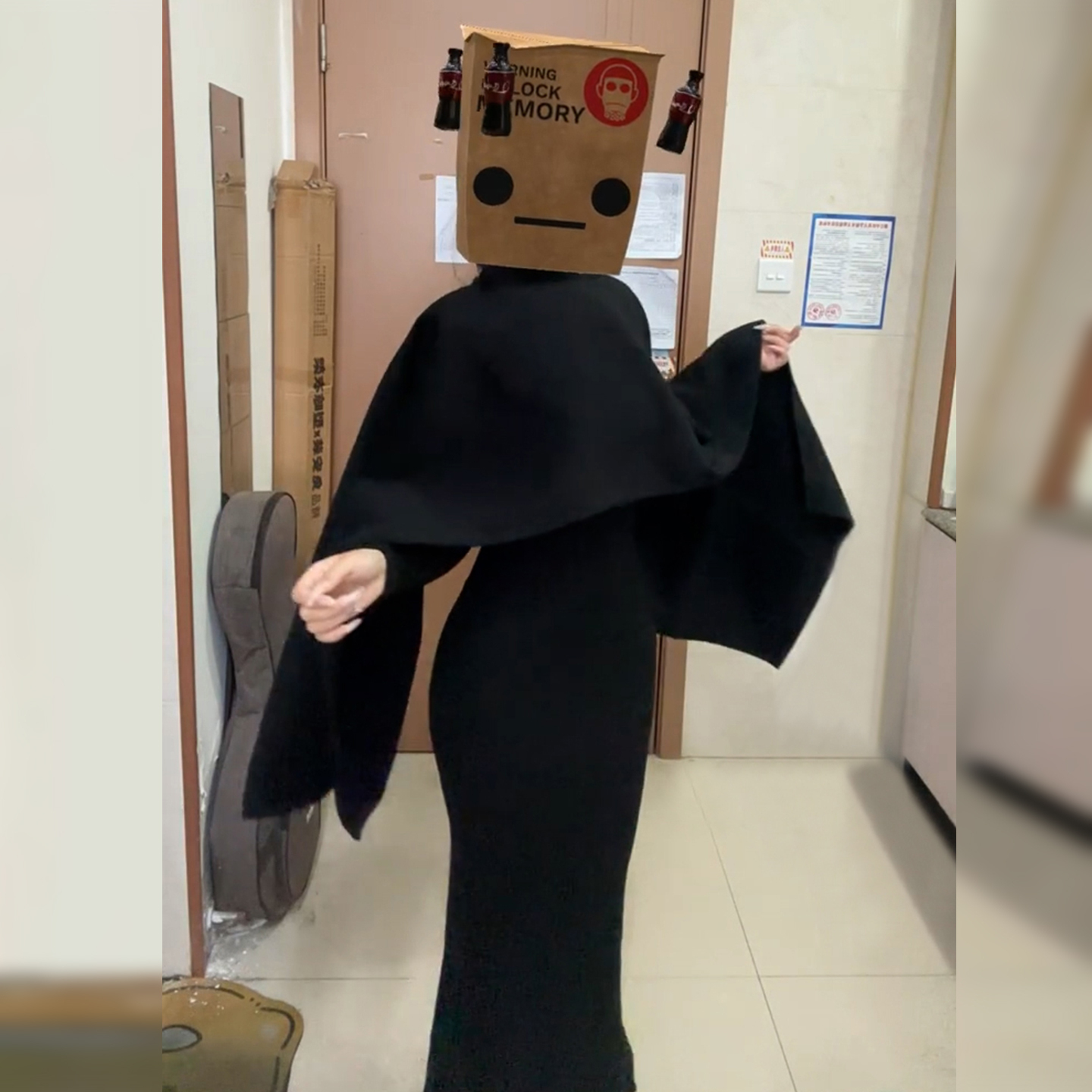 2025新款黑色连衣裙子女秋冬季清冷富家千金穿搭套装包臀鱼尾长裙