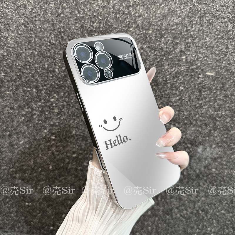 【电镀大视窗】Hello笑脸适用iPhone17ProMax高档16苹果15/14手机壳
