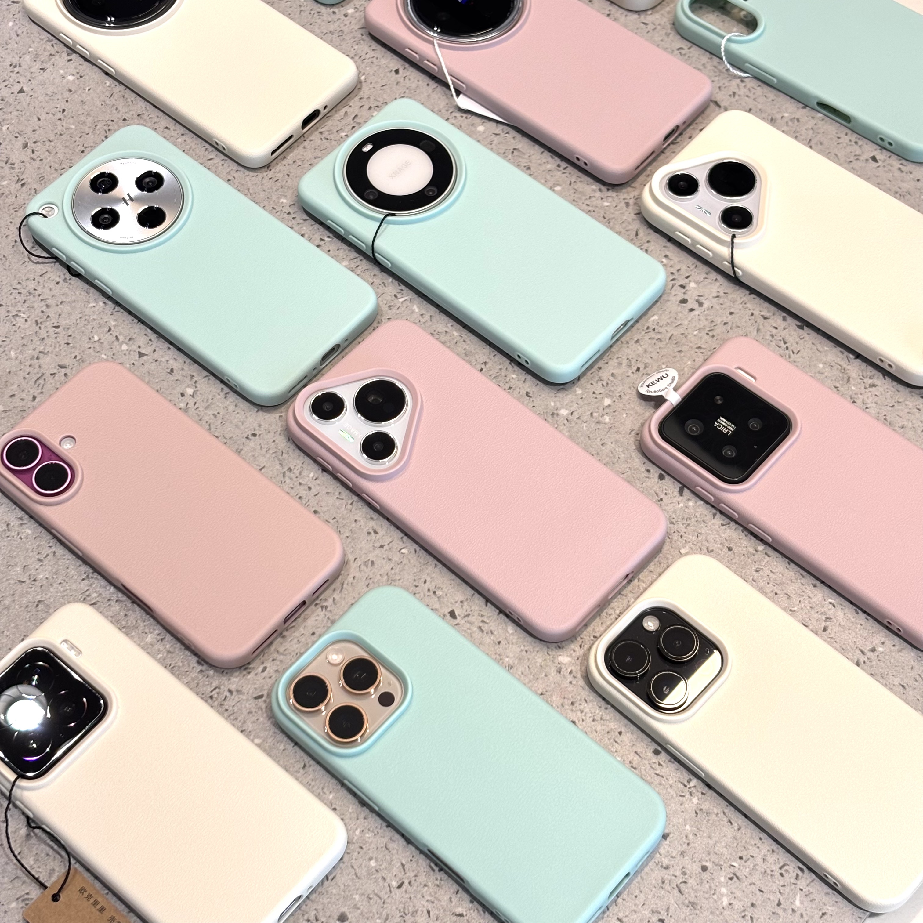 高颜值荔枝纹适用苹果16手机壳iPhone15小米14vivoppo华为p70套女