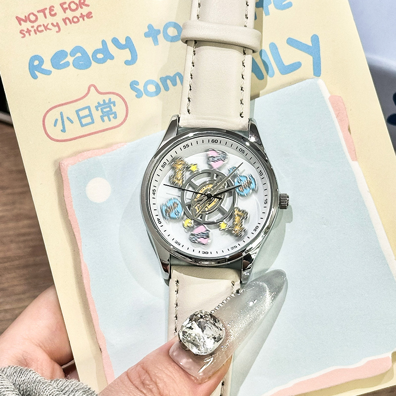 Dickies幸福旋转摩天轮少女设计学生进口机芯手表防水女生日礼物