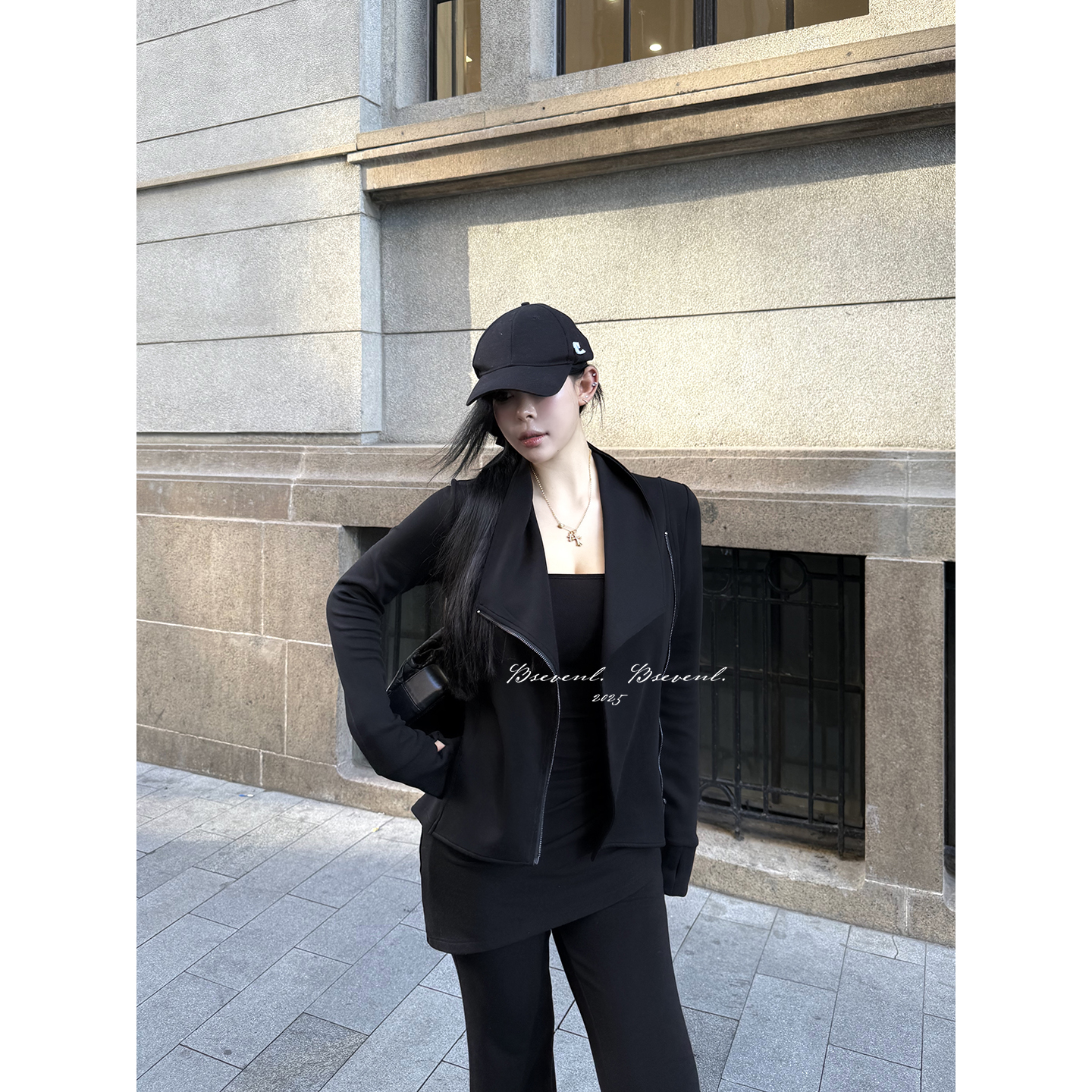 黑泽玄七“初秋爆瘦王”秋季微胖黑武士套装！弹力慕斯绒舒适主义女