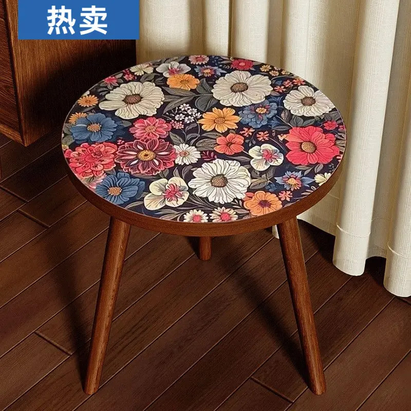 曼陀罗边几茶几沙发边柜北欧图案网红卧室阳台小圆桌客厅角几床头
