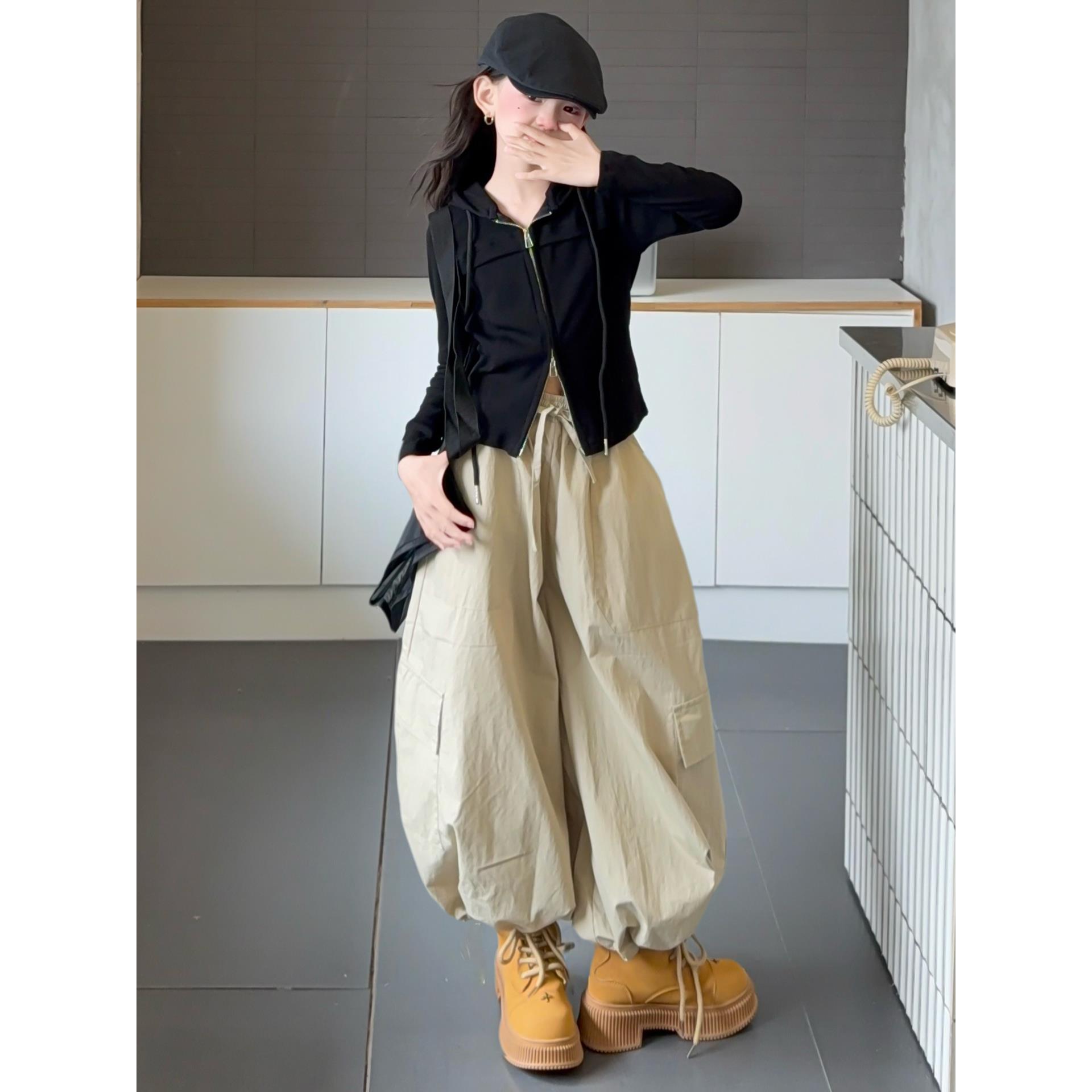 女童超好看韩系套装2025新款女大童早秋拉炼上衣儿童潮酷风工装裤