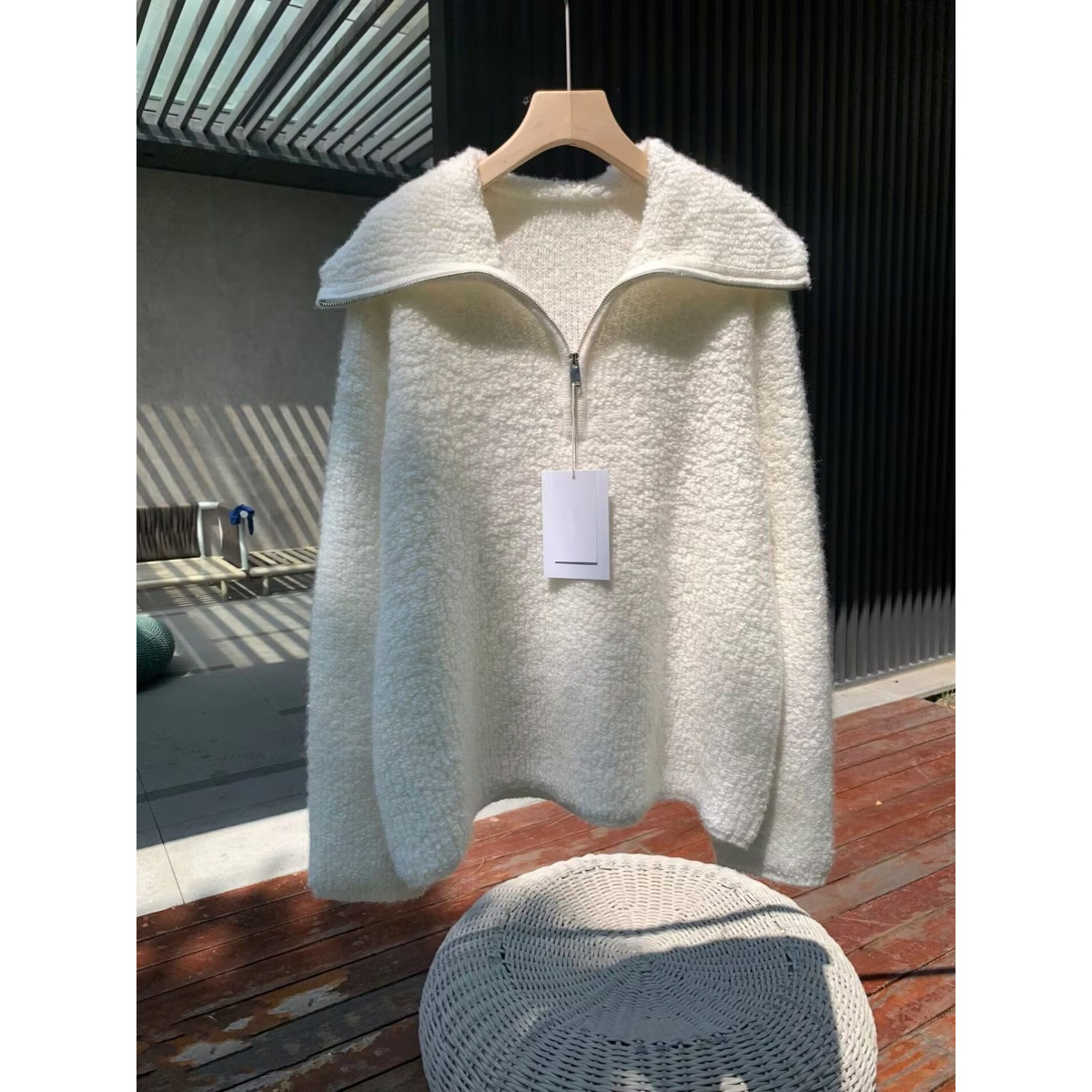 这件闭眼入！一件过春，厚实毛衣女半拉链翻领套头针织衫高级感上衣