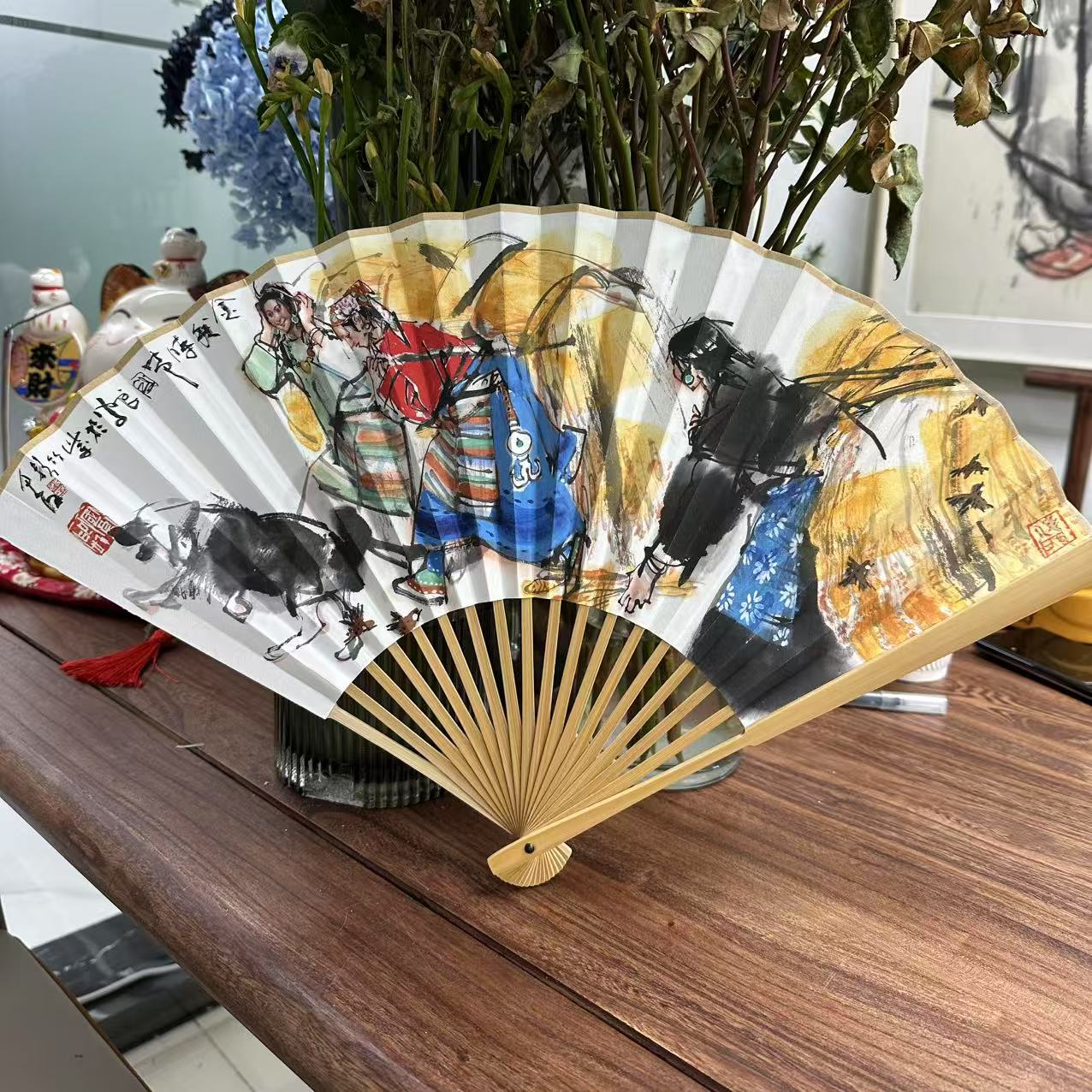 史国良《金秋时节》文创扇子