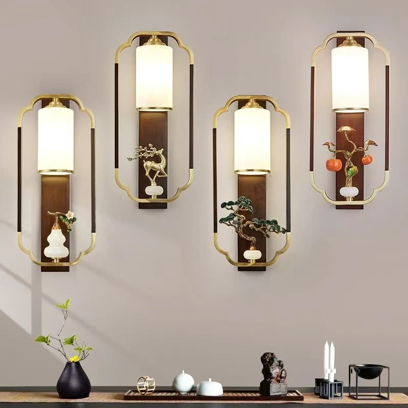 新款国风款壁灯客厅房间卧室装饰墙壁灯简约大气护眼新中式壁灯