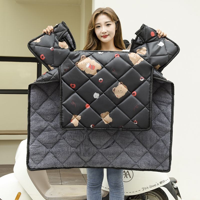 电动车电瓶车挡风被冬季加绒加厚摩托车防风防水罩冬新款四季FFO