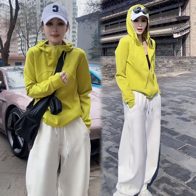 时尚休闲套装女2025秋季新款时髦洋气连帽开衫卫衣运动裤两件套潮