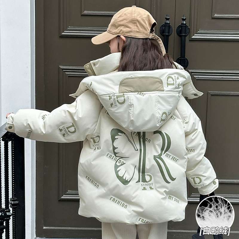 女童羽绒服冬季2025新款洋气大儿童装加厚白鸭绒冬装韩版保暖外套
