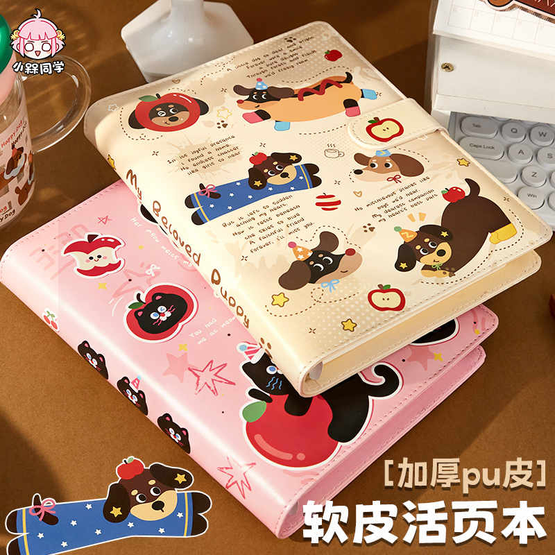 笔记本本子日记本高颜值女生专用磁扣可爱活页本大学生ins手账本
