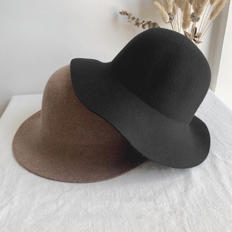 冬季百搭盆帽秋冬圆顶渔夫帽帽子韩版黑色遮阳贝雷帽