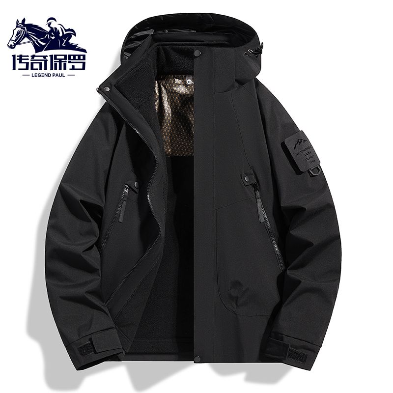传奇保罗冲锋衣三合一外套男女款防风防水户外旅游登山服加绒保暖