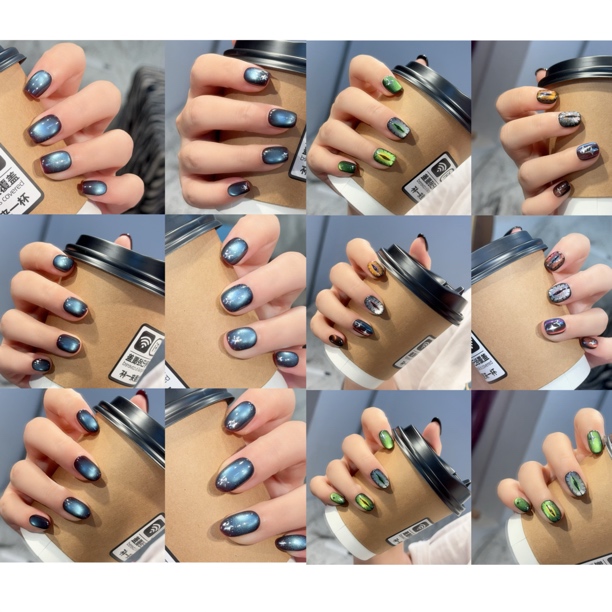 【棕蓝星星、恶魔之眼】纯手工穿戴甲默认瑕疵完美勿扰no退no换