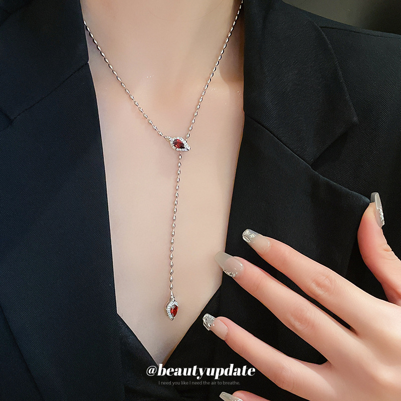 铜合金项链 简约蛇形项链女轻奢高级感锁骨链时尚冷淡风饰品配饰