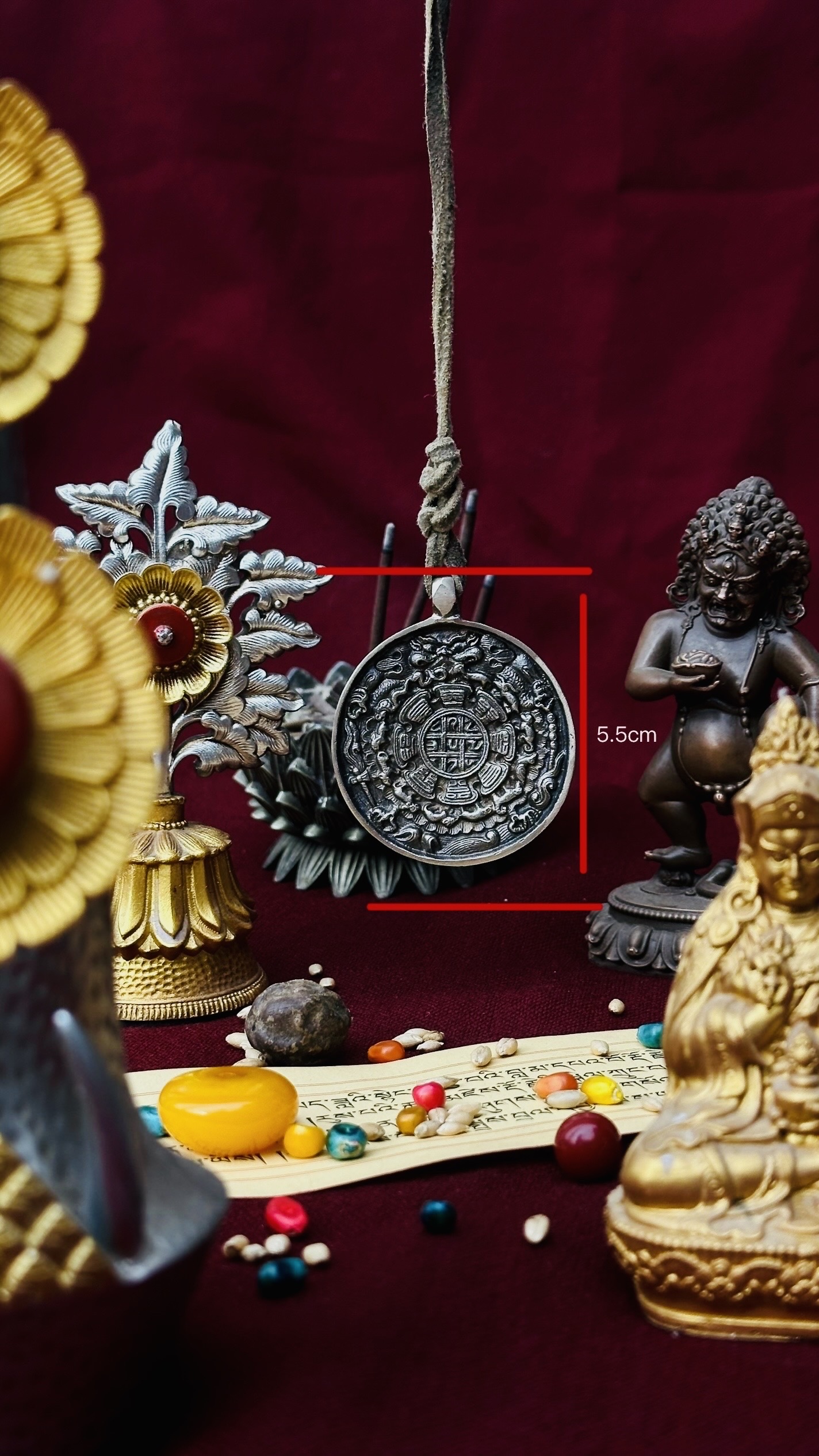 爷爷亲手制作/通用/老料/霸王熊/直径5.5公分/克47九宫八卦牌