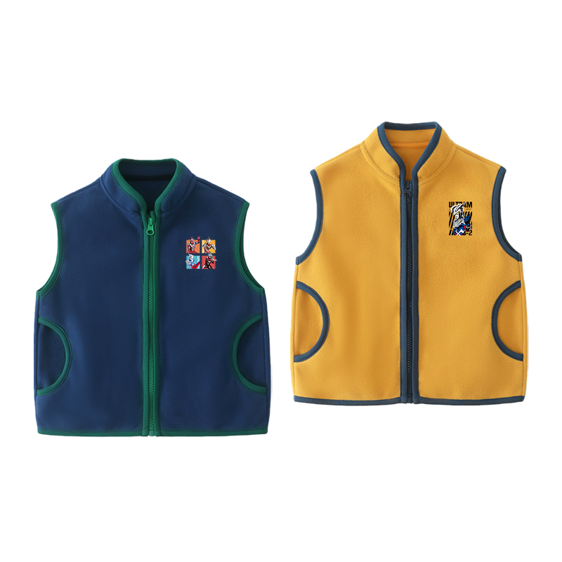 奥特曼儿童马甲摇粒绒男女童外穿坎肩加厚2025秋装上衣保暖背心