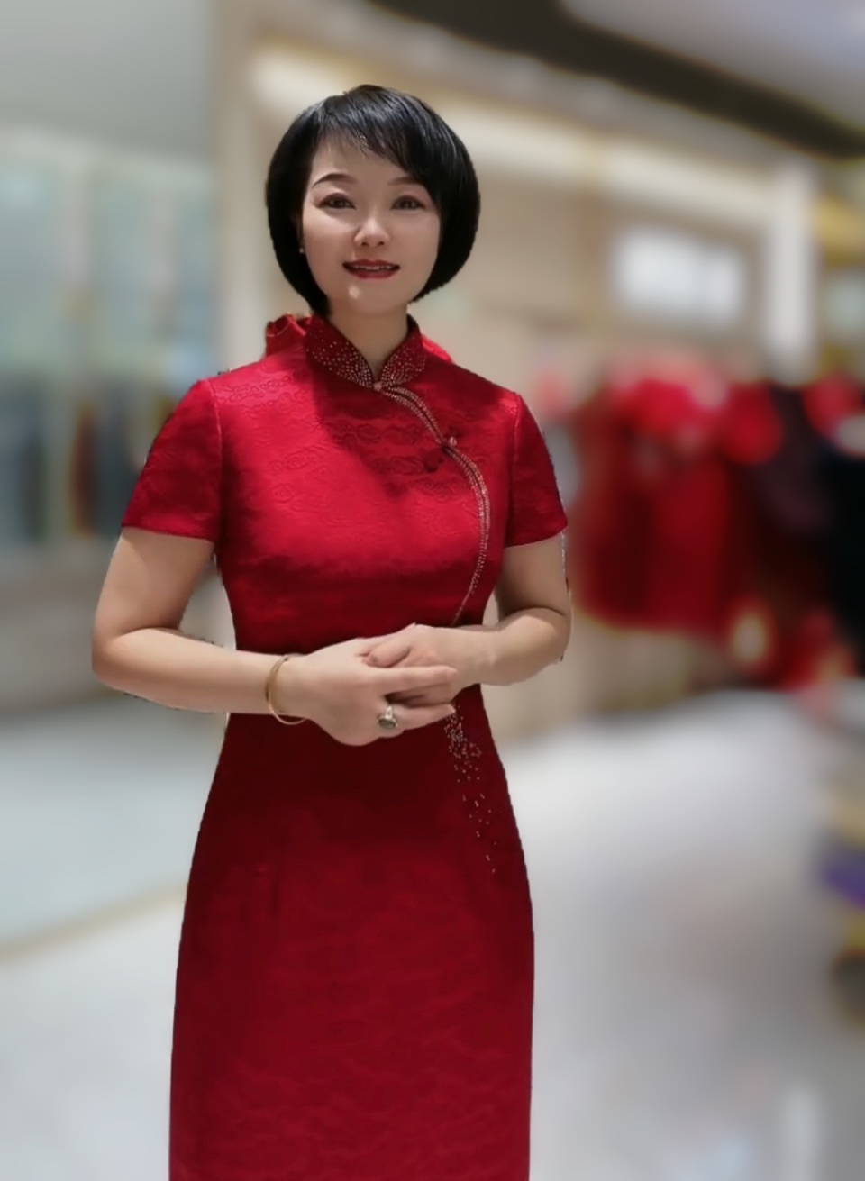 170296朱紫褕喜婆婆喜妈妈婚宴旗袍礼服裙敬酒服