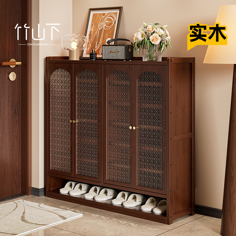 实木鞋柜2025最新款大气上档次鞋子收纳柜鞋架子多层家用结实耐用