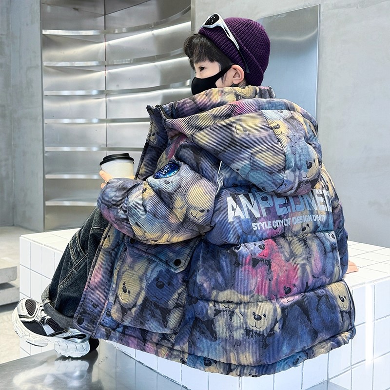 儿童装男童冬装夹棉棉衣外套2025新款中大童棉袄冬季男孩加厚棉服