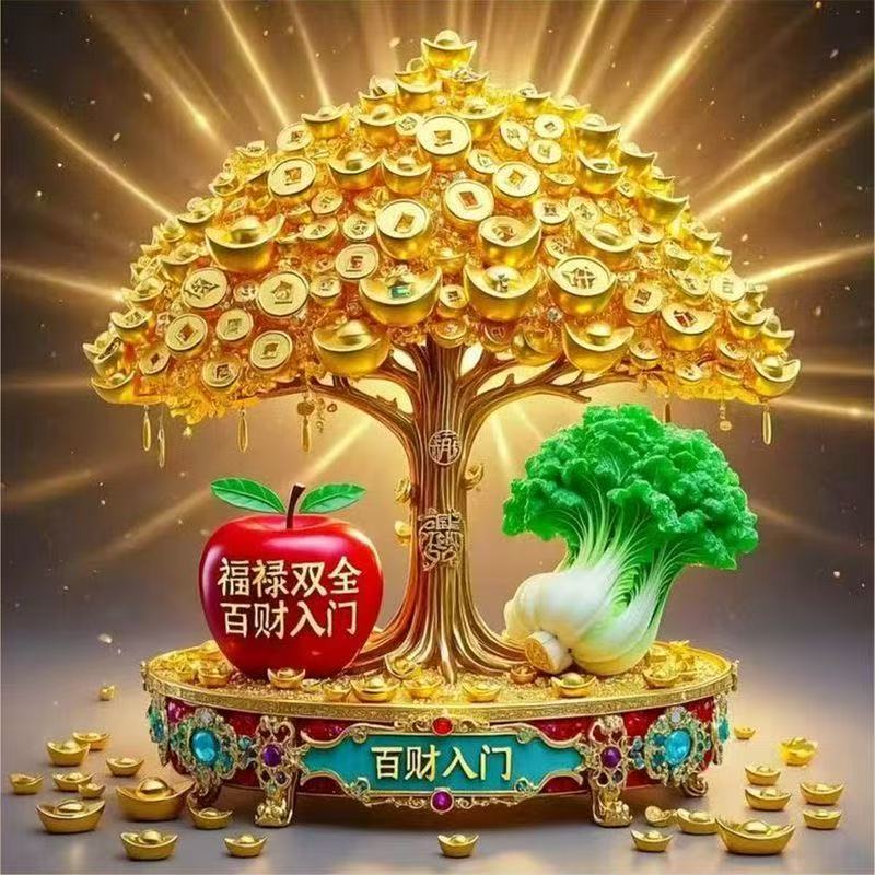 客厅玄关旺宅招财吸金防水自粘装饰画摇钱树高档大气轻奢新款挂画