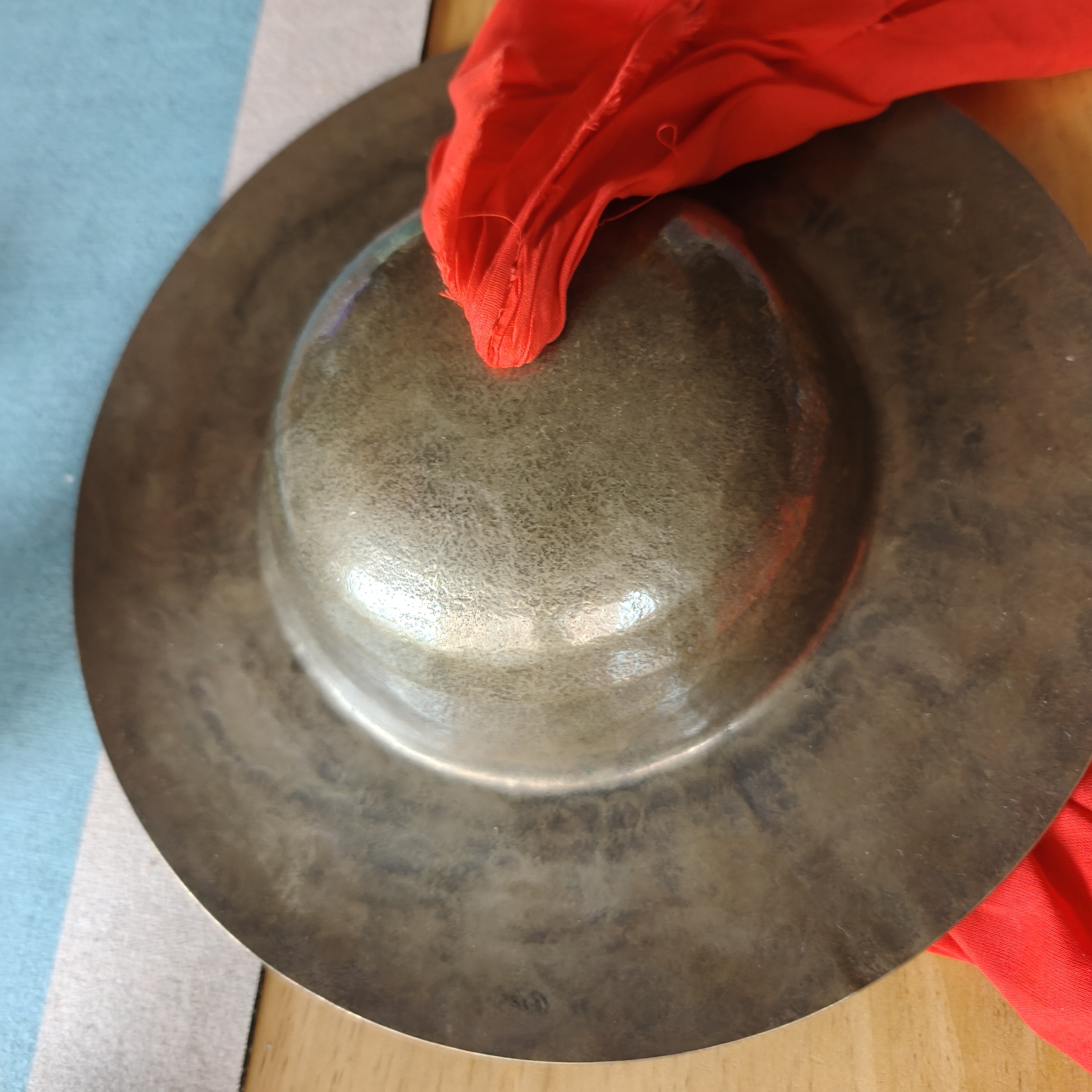 手工锻打24/36厘米青铜川钹古黑铙钹道场乐器大帽镲老式大顶钹