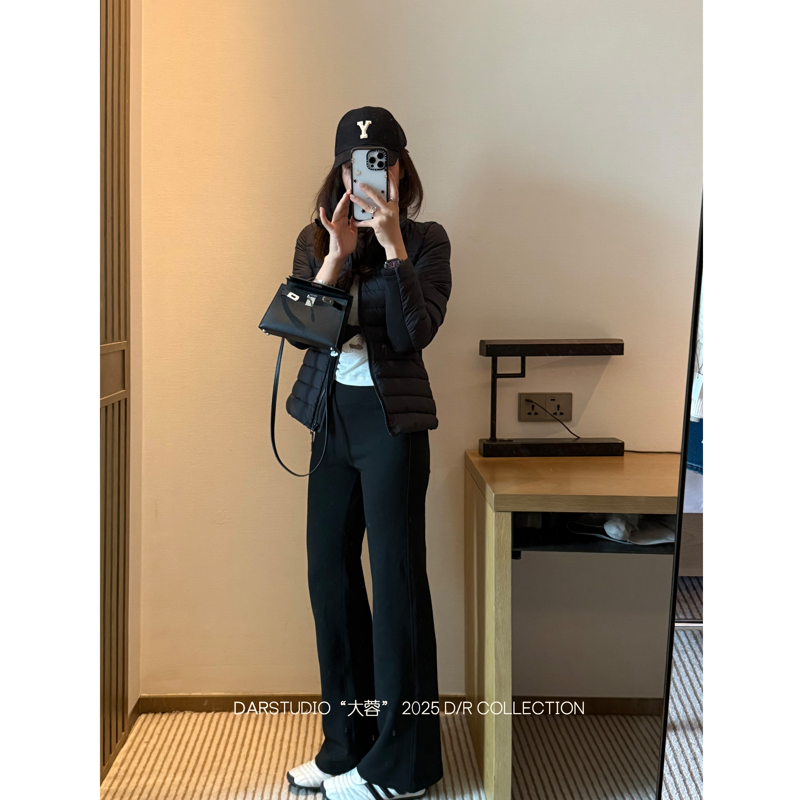 DAR STUDIO 深圳货  复合工艺的面料超细发热绒高弹喇叭瑜伽裤