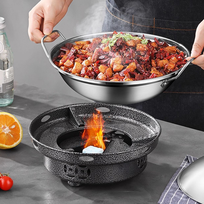 干锅锅具家用防风固体酒精炉小火锅干锅饭店专用炉商用锅仔锅底座