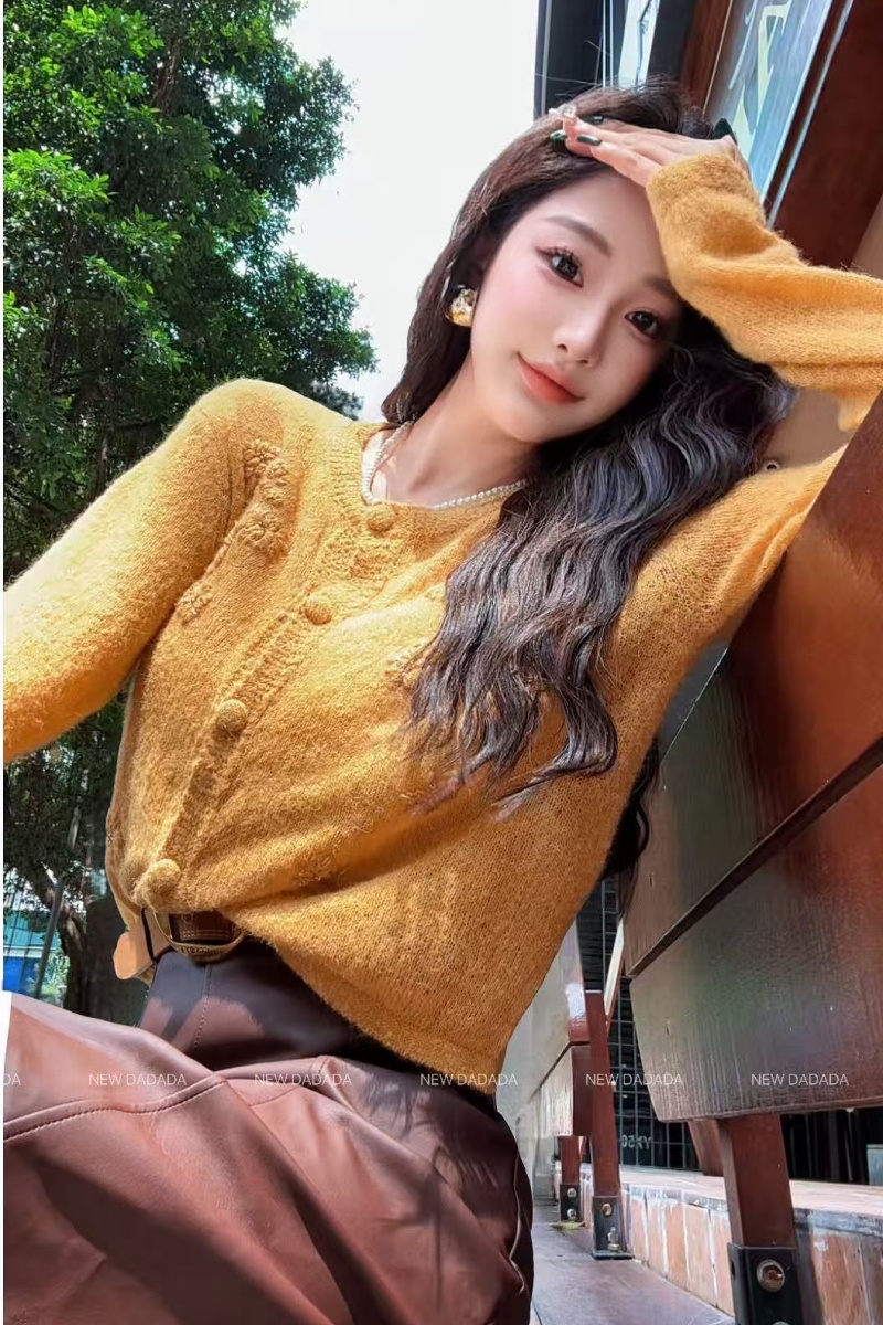 利达 NEW DADADA 时尚宽松圆领休闲氛围感秋季百搭毛衣CPZ1736