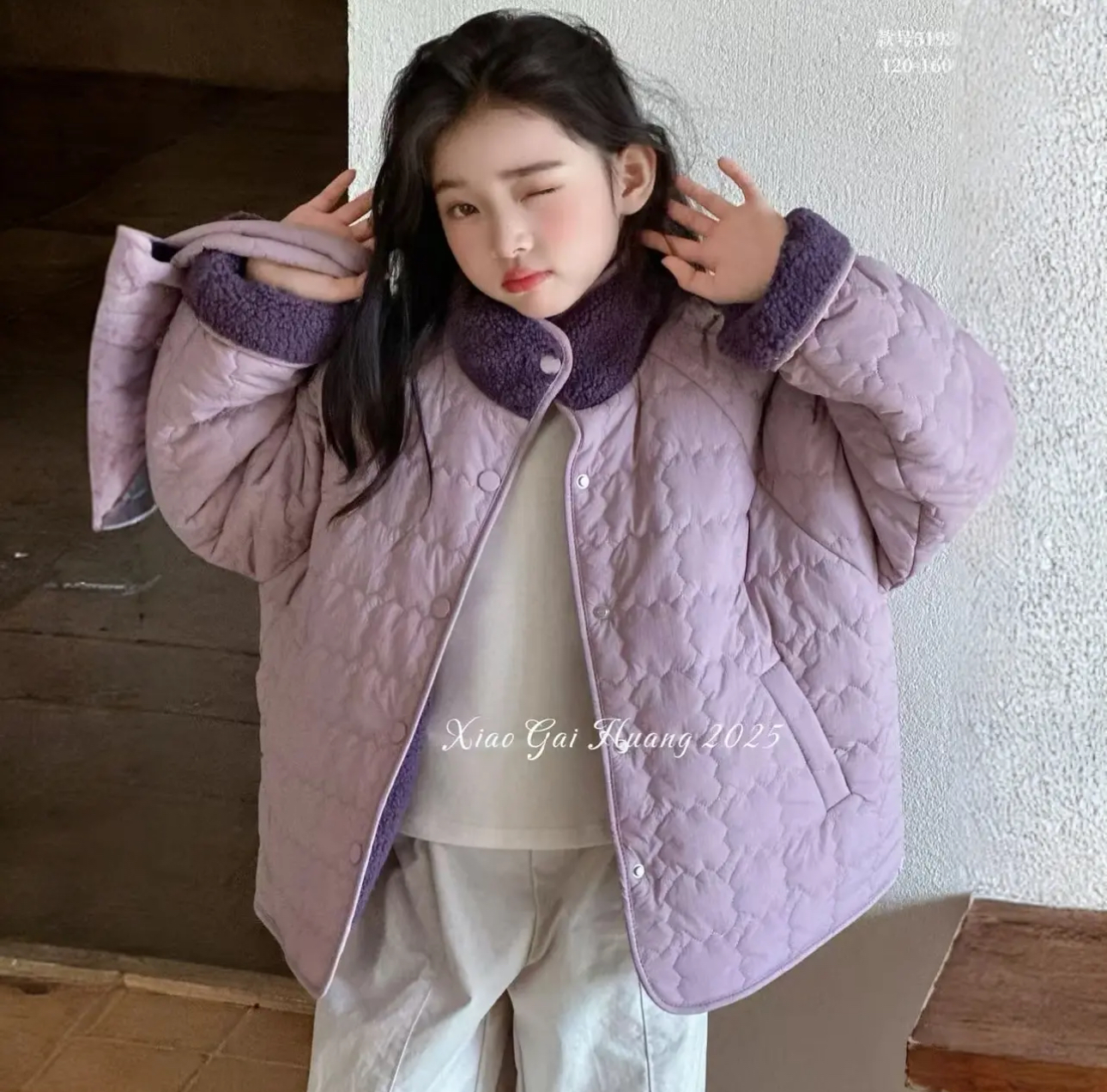 【两面穿】女童棉衣2025秋冬新款棉服儿童保暖加绒加厚外套
