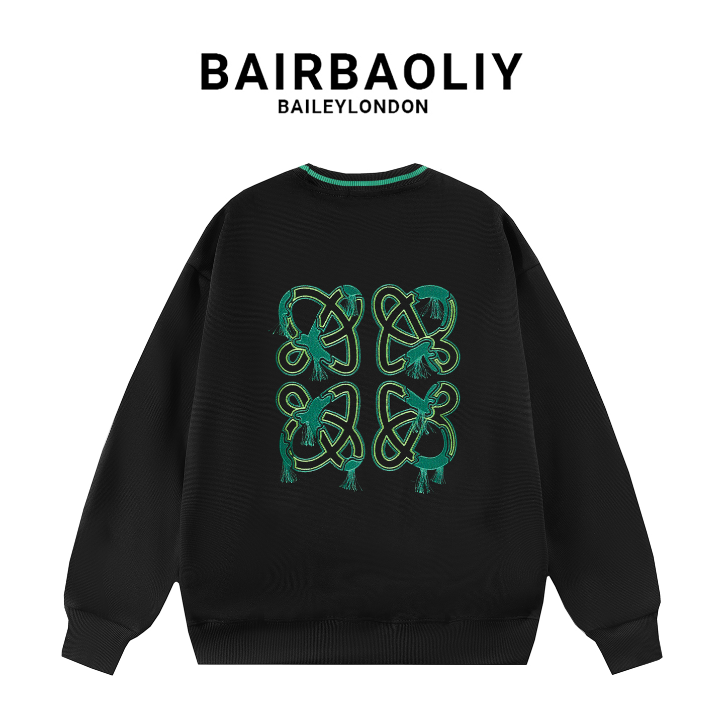 BAIRBAOLIY刺绣流苏设计感经典标志胸标高端高品质潮流时尚卫衣男